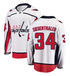 Youth Washington Capitals #34 Jonas Siegenthaler Fanatics Branded White Away Breakaway NHL Jersey