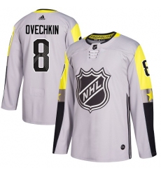 Men's Adidas Washington Capitals #8 Alex Ovechkin Authentic Gray 2018 All-Star Metro Division NHL Jersey