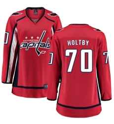 Women's Washington Capitals #70 Braden Holtby Fanatics Branded Red Home Breakaway NHL Jersey