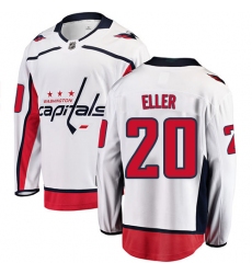 Men's Washington Capitals #20 Lars Eller Fanatics Branded White Away Breakaway NHL Jersey