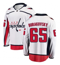 Youth Washington Capitals #65 Andre Burakovsky Fanatics Branded White Away Breakaway NHL Jersey