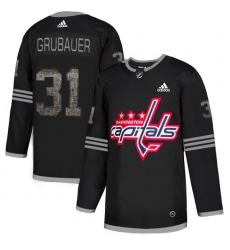 Men's Adidas Washington Capitals #31 Philipp Grubauer Black Authentic Classic Stitched NHL Jersey