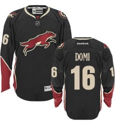 Men's Reebok Arizona Coyotes #16 Max Domi Authentic Black Third NHL Jersey