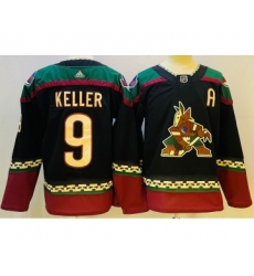 Men's Arizona Coyotes #9 Clayton Keller Black Alternate Authentic Jersey