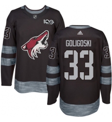 Men's Adidas Arizona Coyotes #33 Alex Goligoski Authentic Black 1917-2017 100th Anniversary NHL Jersey