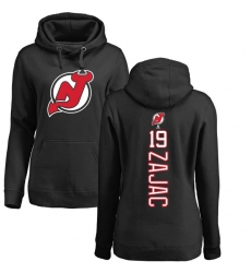 NHL Women's Adidas New Jersey Devils #19 Travis Zajac Black Backer Pullover Hoodie