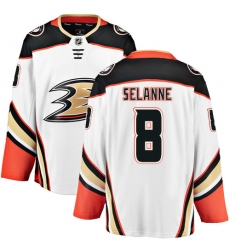 Men's Anaheim Ducks #8 Teemu Selanne Fanatics Branded White Away Breakaway NHL Jersey