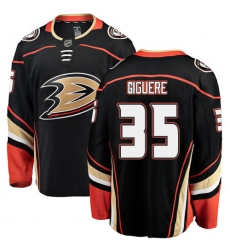 Men's Anaheim Ducks #35 Jean-Sebastien Giguere Fanatics Branded Black Home Breakaway NHL Jersey