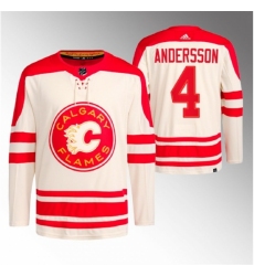 Men's Calgary Flames #4 Rasmus Andersson 2023 Cream Classic Primegreen Stitched Jersey