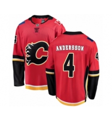 Youth Calgary Flames #4 Rasmus Andersson Authentic Red Home Fanatics Branded Breakaway NHL Jersey