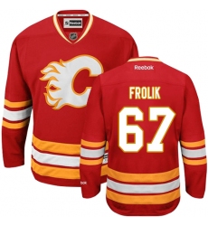 Men's Reebok Calgary Flames #67 Michael Frolik Authentic Red Third NHL Jersey