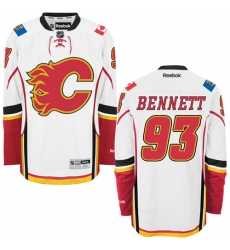 Men's Reebok Calgary Flames #93 Sam Bennett Authentic White Away NHL Jersey
