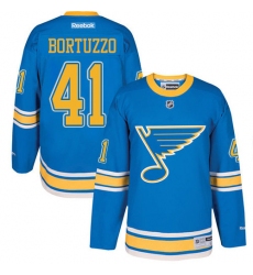 Men's Reebok St. Louis Blues #41 Robert Bortuzzo Premier Blue 2017 Winter Classic NHL Jersey