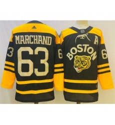 Men's Boston Bruins #63 Brad Marchand Black Classic Primegreen Stitched Jersey