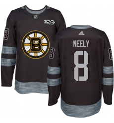 Men's Adidas Boston Bruins #8 Cam Neely Authentic Black 1917-2017 100th Anniversary NHL Jersey