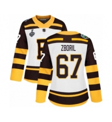 Women's Boston Bruins #67 Jakub Zboril Authentic White Winter Classic 2019 Stanley Cup Final Bound Hockey Jersey