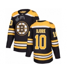 Men's Boston Bruins #10 Anders Bjork Authentic Black Home 2019 Stanley Cup Final Bound Hockey Jersey