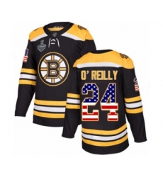 Men's Boston Bruins #24 Terry O'Reilly Authentic Black USA Flag Fashion 2019 Stanley Cup Final Bound Hockey Jersey