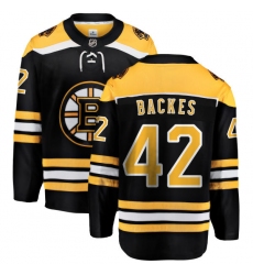 Men's Boston Bruins #42 David Backes Authentic Black Home Fanatics Branded Breakaway NHL Jersey