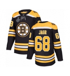 Men's Boston Bruins #68 Jaromir Jagr Authentic Black Home 2019 Stanley Cup Final Bound Hockey Jersey
