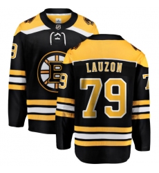 Youth Boston Bruins #79 Jeremy Lauzon Authentic Black Home Fanatics Branded Breakaway NHL Jersey