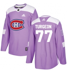 Youth Adidas Montreal Canadiens #77 Pierre Turgeon Authentic Purple Fights Cancer Practice NHL Jersey