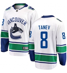 Men's Vancouver Canucks #8 Christopher Tanev Fanatics Branded White Away Breakaway NHL Jersey