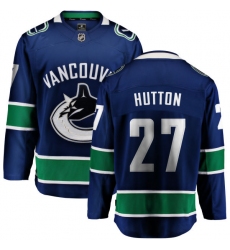 Men's Vancouver Canucks #27 Ben Hutton Fanatics Branded Blue Home Breakaway NHL Jersey