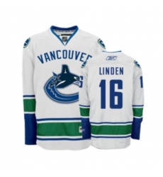 Men's Reebok Vancouver Canucks #16 Trevor Linden Authentic White Away NHL Jersey