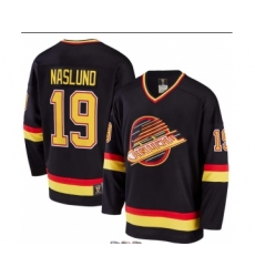 Men's Vancouver Canucks #19 Markus Naslund Black Throwback CCM Jersey