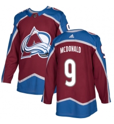 Youth Adidas Colorado Avalanche #9 Lanny McDonald Authentic Burgundy Red Home NHL Jersey