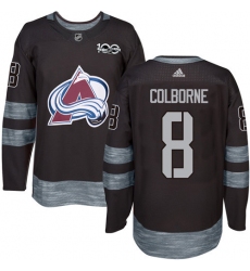 Men's Adidas Colorado Avalanche #8 Joe Colborne Authentic Black 1917-2017 100th Anniversary NHL Jersey