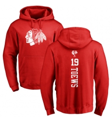 NHL Adidas Chicago Blackhawks #19 Jonathan Toews Red One Color Backer Pullover Hoodie