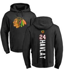NHL Adidas Chicago Blackhawks #24 Martin Havlat Black Backer Pullover Hoodie