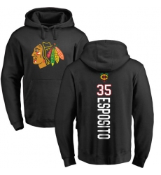 NHL Adidas Chicago Blackhawks #35 Tony Esposito Black Backer Pullover Hoodie