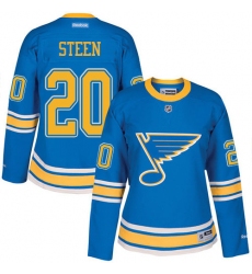 Women's Reebok St. Louis Blues #20 Alexander Steen Premier Blue 2017 Winter Classic NHL Jersey