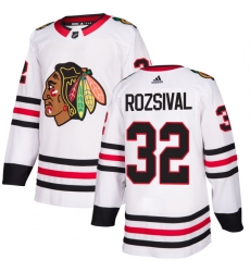 Women's Adidas Chicago Blackhawks #32 Michal Rozsival Authentic White Away NHL Jersey