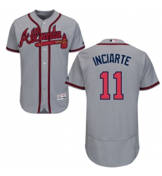 Men's Majestic Atlanta Braves #11 Ender Inciarte Grey Flexbase Authentic Collection MLB Jersey