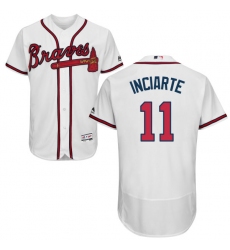 Men's Majestic Atlanta Braves #11 Ender Inciarte White Flexbase Authentic Collection MLB Jersey