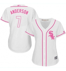 Women's Majestic Chicago White Sox #7 Tim Anderson Authentic White Fashion Cool Base MLB Jersey