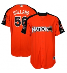 Youth Majestic Colorado Rockies #56 Greg Holland Authentic Orange National League 2017 MLB All-Star MLB Jersey