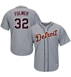 Men's Majestic Detroit Tigers #32 Michael Fulmer Replica Grey Road Cool Base MLB Jersey