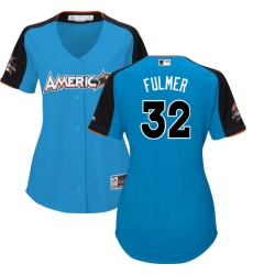 Women's Majestic Detroit Tigers #32 Michael Fulmer Authentic Blue American League 2017 MLB All-Star MLB Jersey