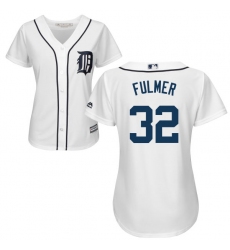 Women's Majestic Detroit Tigers #32 Michael Fulmer Authentic White Home Cool Base MLB Jersey