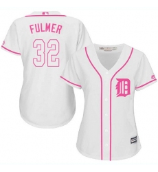 Women's Majestic Detroit Tigers #32 Michael Fulmer Replica White Fashion Cool Base MLB Jersey