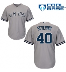 Youth Majestic New York Yankees #40 Luis Severino Authentic Grey Road MLB Jersey