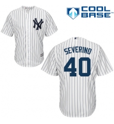 Youth Majestic New York Yankees #40 Luis Severino Authentic White Home MLB Jersey