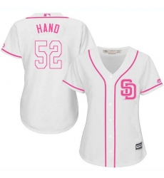 Women's Majestic San Diego Padres #52 Brad Hand Replica White Fashion Cool Base MLB Jersey