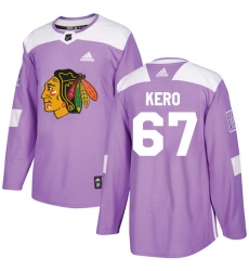 Men's Adidas Chicago Blackhawks #67 Tanner Kero Authentic Purple Fights Cancer Practice NHL Jersey