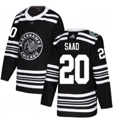 Men's Adidas Chicago Blackhawks #20 Brandon Saad Authentic Black 2019 Winter Classic NHL Jersey